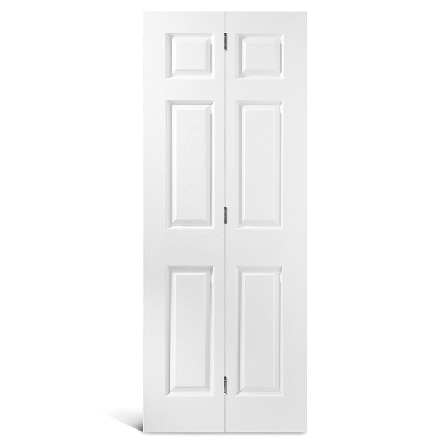 6 Panel Primed Bifold Door Closet Interior Commercial
