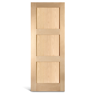 3 flat panel oak Shaker na pinto
