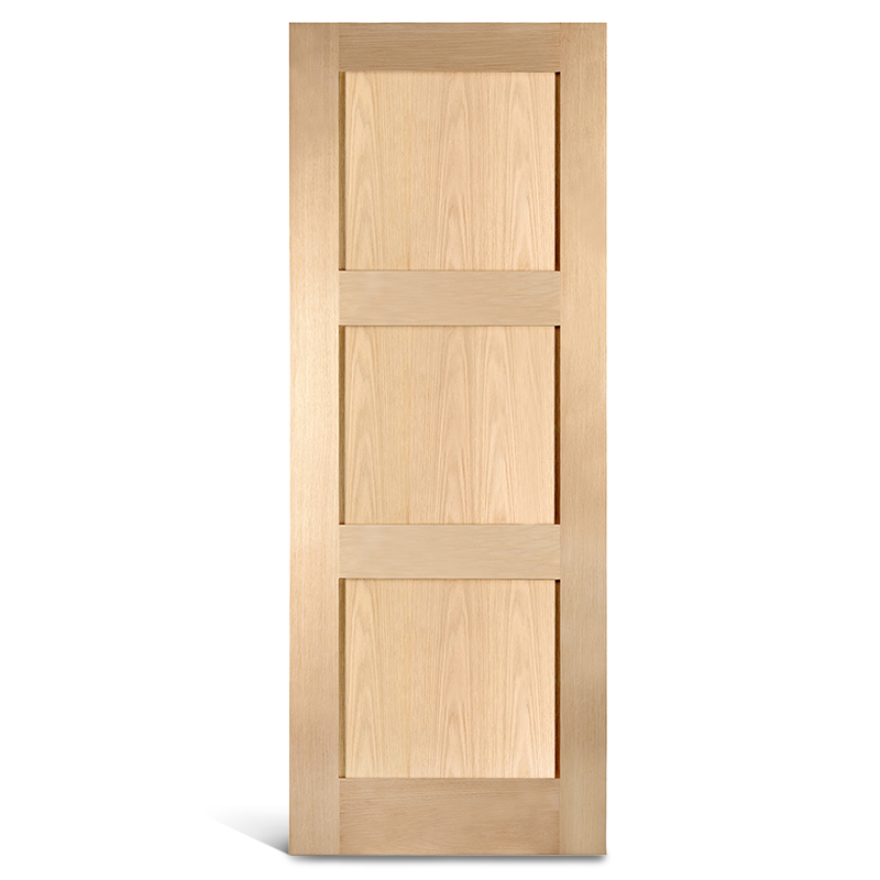 3 flat panel oak Shaker na pinto