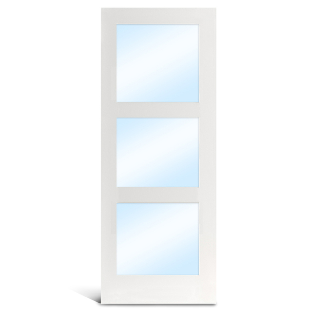 3 Lite MDF Primed Glass French Door