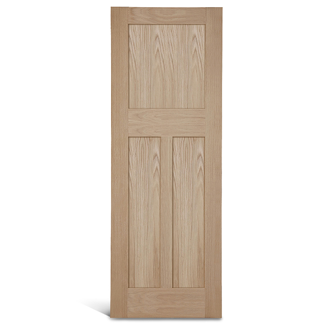 3 flat panel vertical na may square oak Shaker na pinto