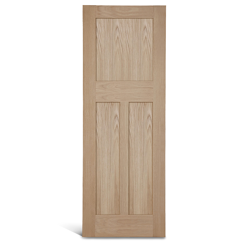 3 flat panel vertical na may square oak Shaker na pinto