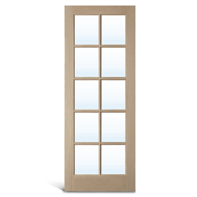 10 Lite Oak Glass na French Door Interior Cottage