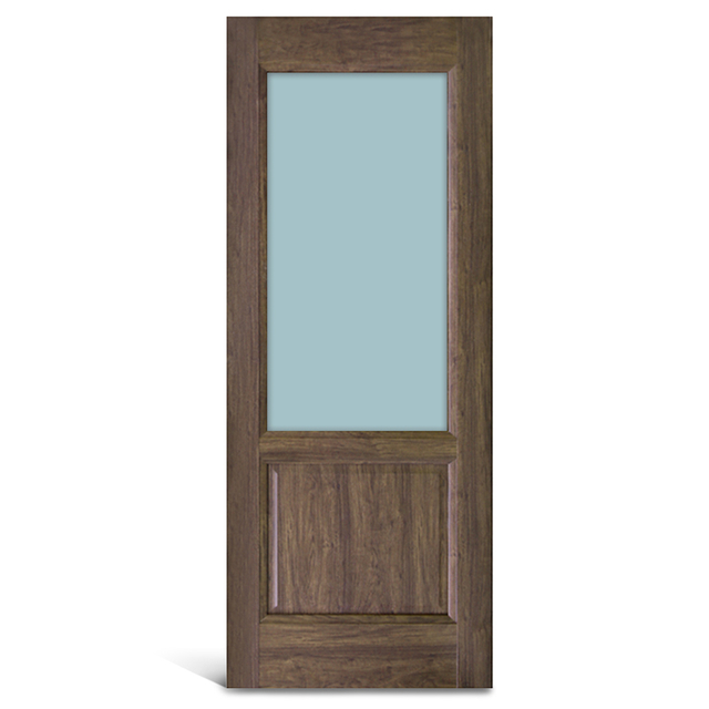 2 panel glass PVC Panel door