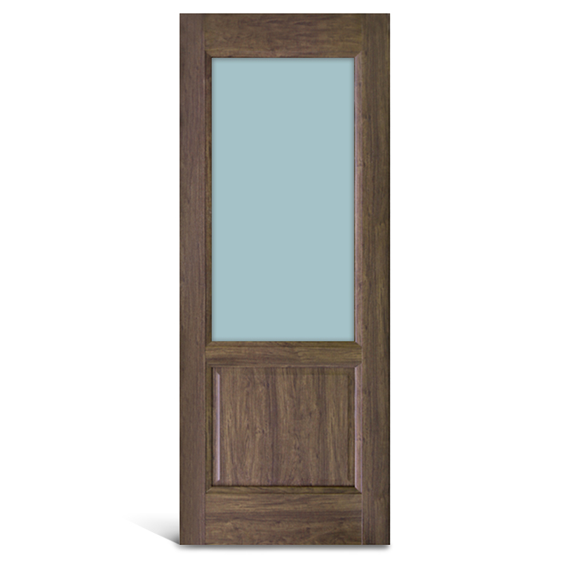 2 panel glass PVC Panel door