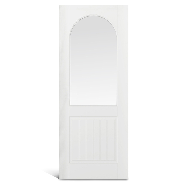 2 panel round top glass PVC Molded door