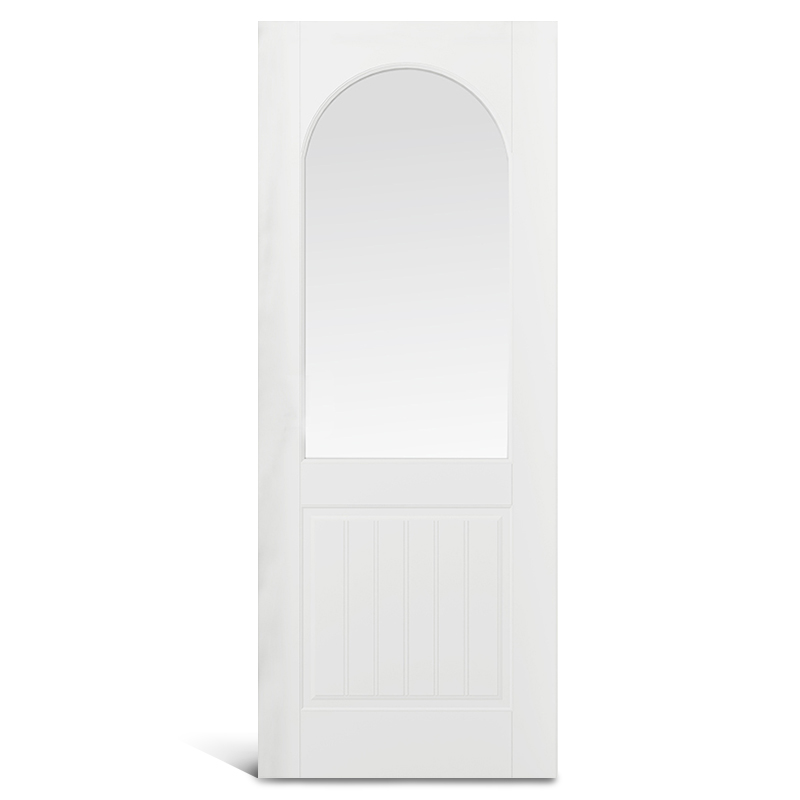 2 panel round top glass PVC Molded door
