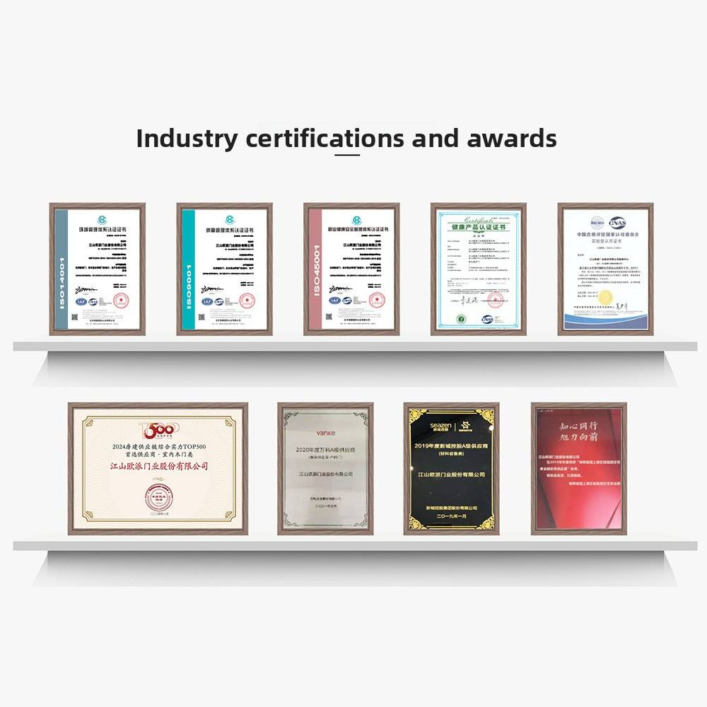 Oupai Painted Wooden MDF Door CE Saso GOST-R Certificate