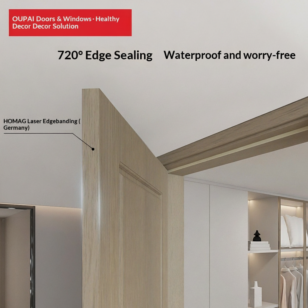 Oupai PVC Wooden MDF Door CE Saso GOST-R Certificate