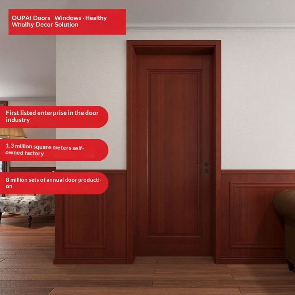 Oupai Painted Wooden MDF Door CE Saso GOST-R Certificate