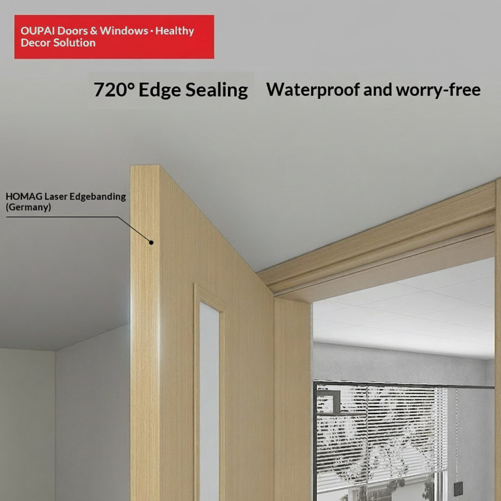Oupai PVC Wooden MDF Door CE Saso GOST-R Certificate