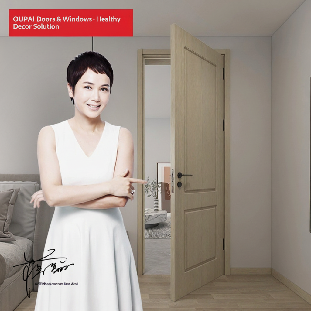 Oupai PVC Wooden MDF Door CE Saso GOST-R Certificate