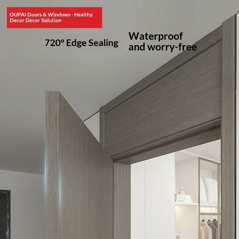 Oupai PVC Wooden MDF Door CE Saso GOST-R Certificate