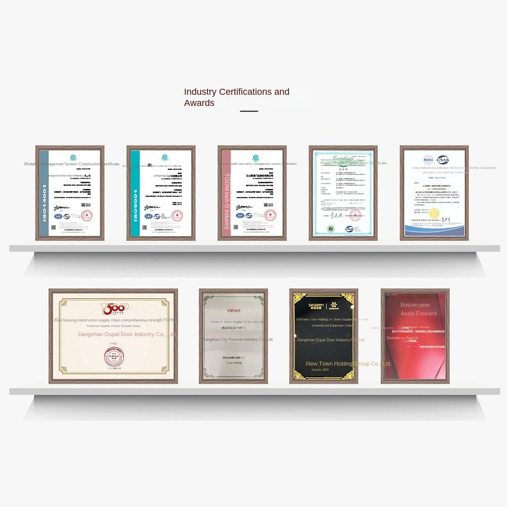 Oupai PVC WPC Waterproof Door CE Saso Certificate