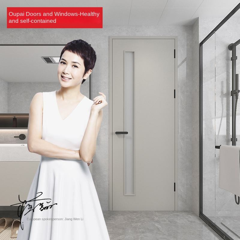 Oupai Painted Wooden MDF Door CE Saso GOST-R Certificate
