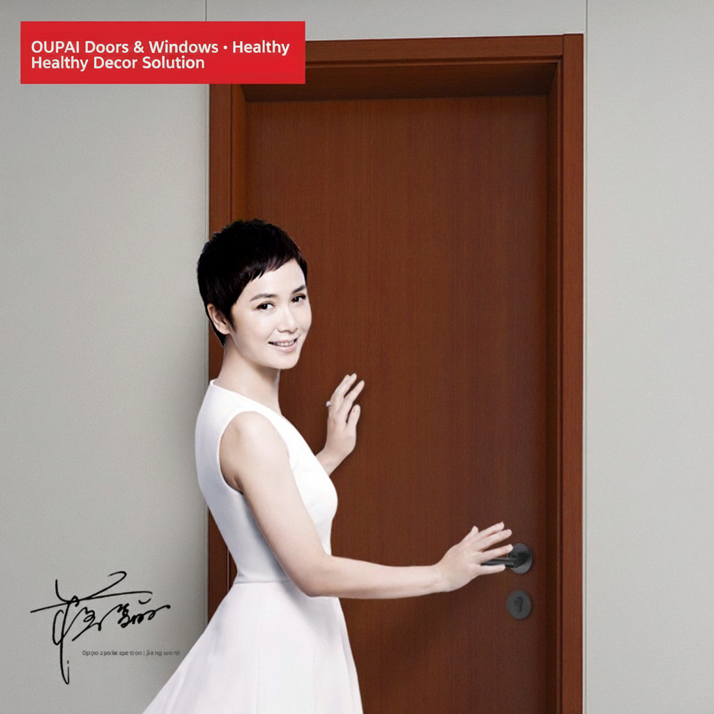 Oupai Painted Wooden MDF Door CE Saso GOST-R Certificate