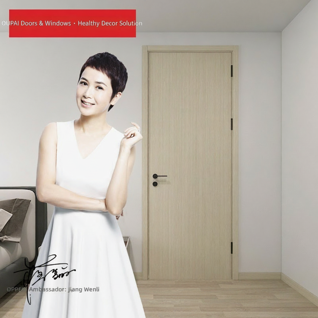 Oupai PVC Wooden MDF Door CE Saso GOST-R Certificate