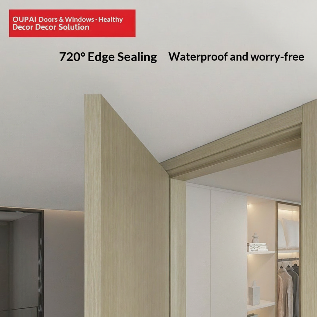 Oupai PVC Wooden MDF Door CE Saso GOST-R Certificate