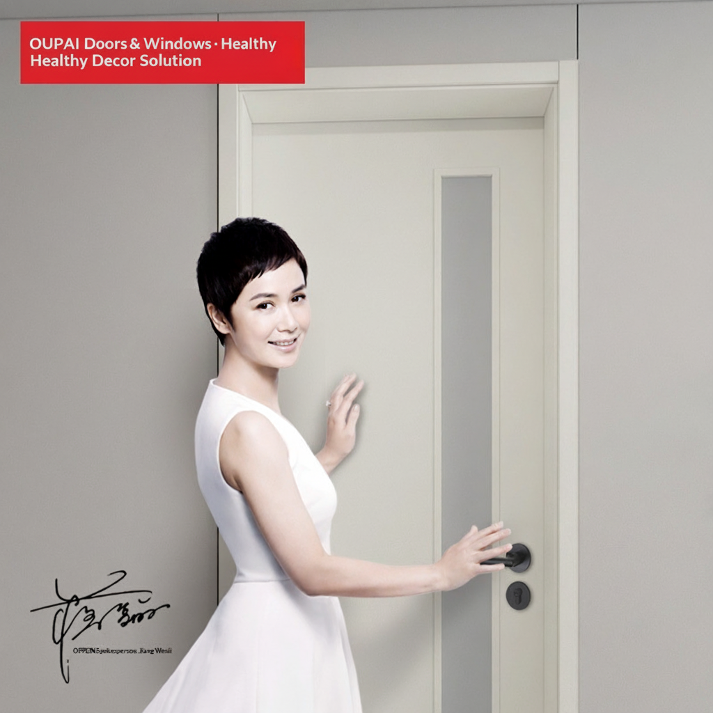 Oupai Painted Wooden MDF Door CE Saso GOST-R Certificate