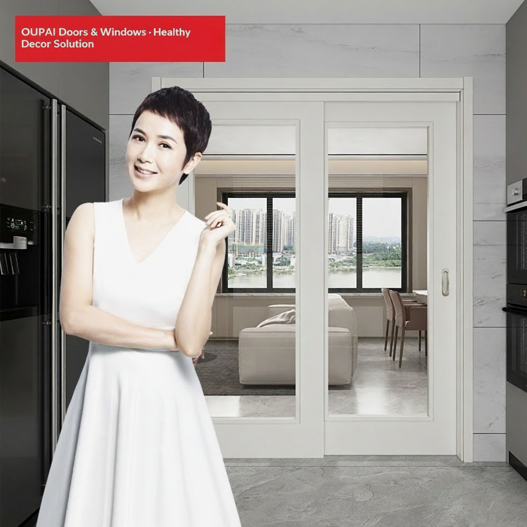 Oupai PVC Wooden MDF Door CE Saso GOST-R Certificate