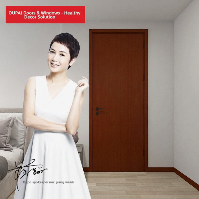 Oupai Painted Wooden MDF Door CE Saso GOST-R Certificate
